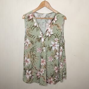 Naif Floral Sleeveless Top Tank Stretch Jersey